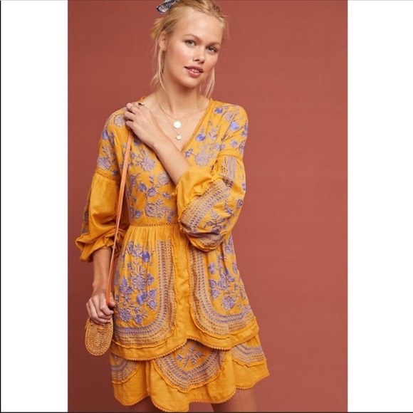 Anthropologie Dresses & Skirts - Anthropologie Yellow Prairie Dress NWT SZ XS